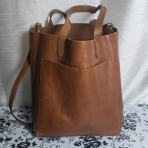 Madewell Handbags - Madewell Leather Transport Tote Bag Shoulder Crossbody Adjustable Strap Brown